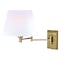 Vaxcel Chapeau Plug-In Brass Cone Motion Sensor Swing Arm Wall Lamp White Linen Shade W0261 - alternate 1